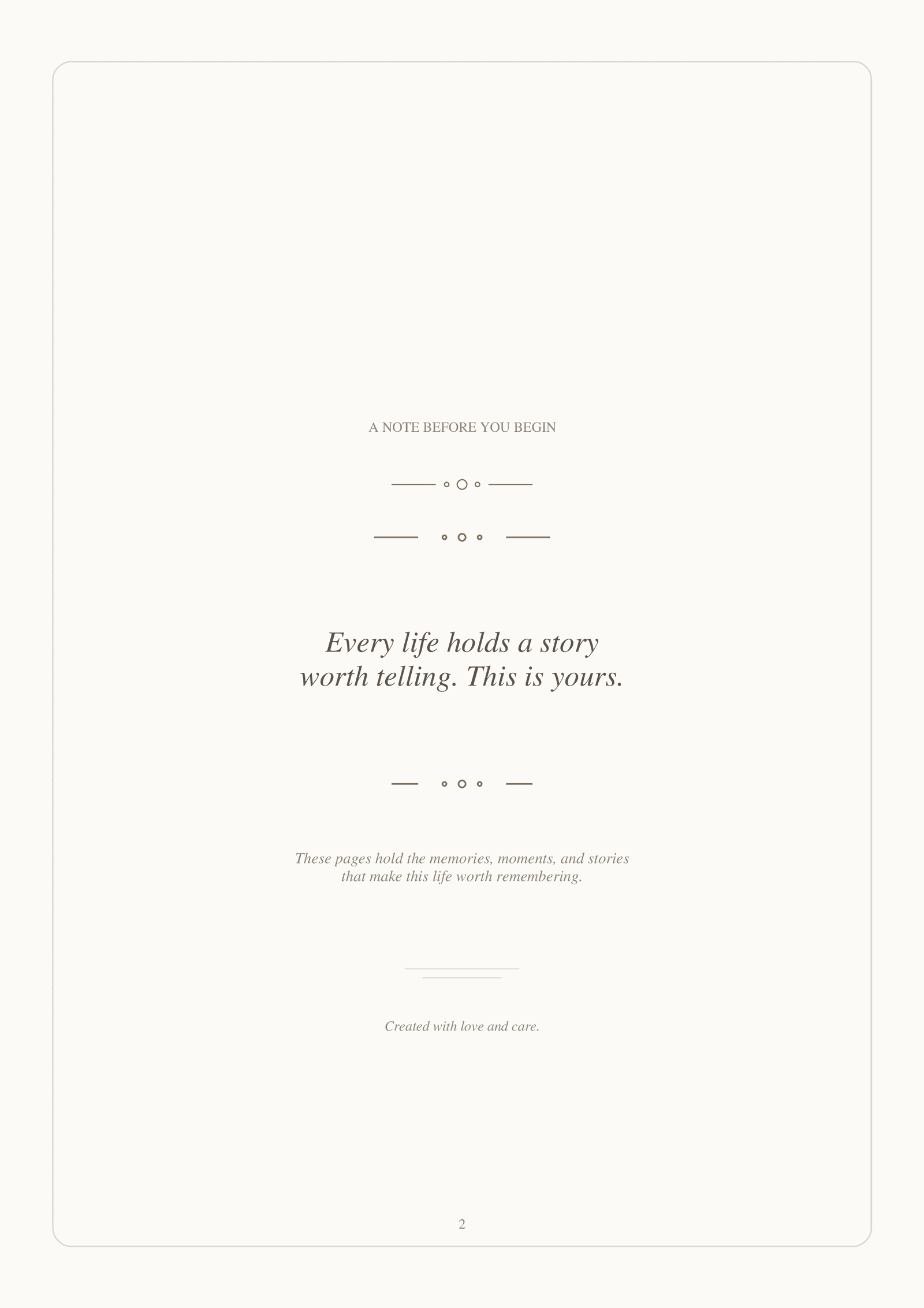 Dedication page